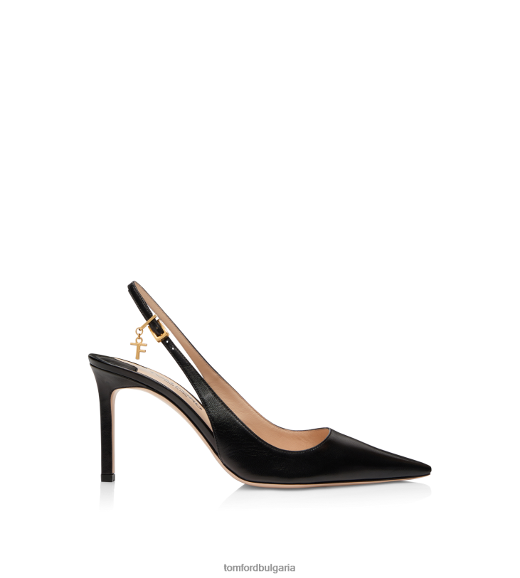 Жени обувки лъскава кожена облегалка на анджелина черен TOM FORD B880D1345