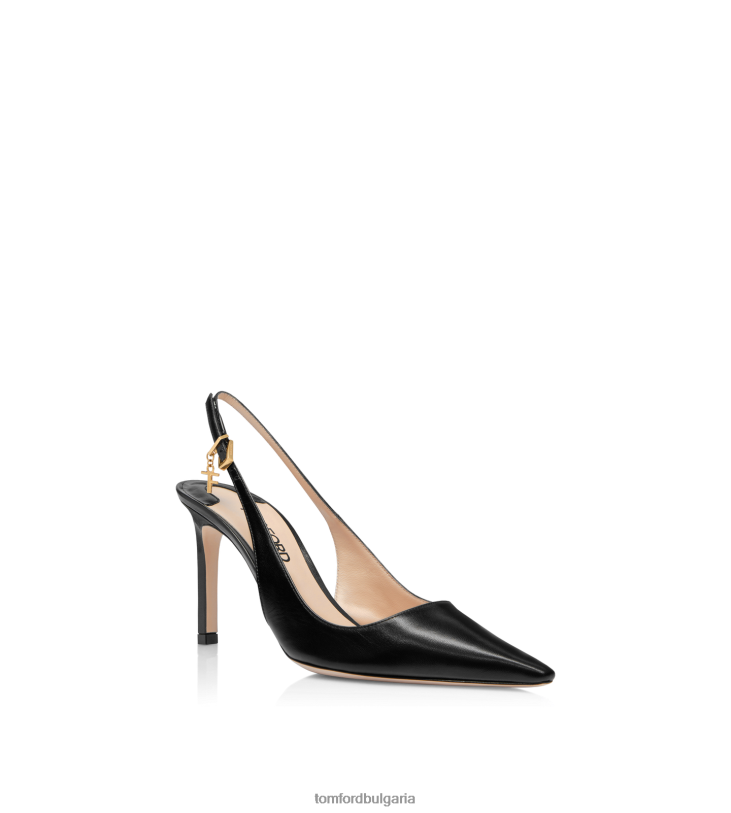 Жени обувки лъскава кожена облегалка на анджелина черен TOM FORD B880D1345