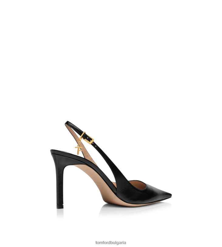 Жени обувки лъскава кожена облегалка на анджелина черен TOM FORD B880D1345