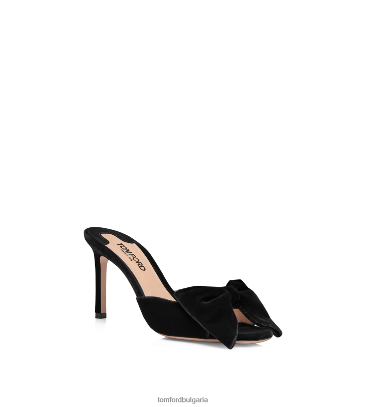 Жени обувки кадифено муле brigitte черен TOM FORD B880D1339