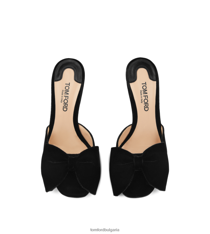 Жени обувки кадифено муле brigitte черен TOM FORD B880D1339