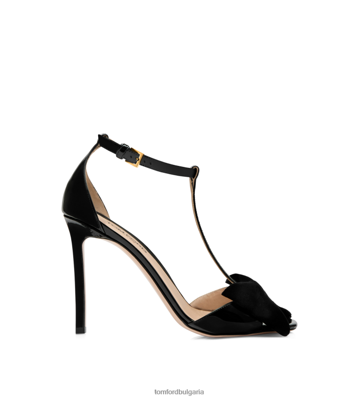 Жени обувки сандал Brigitte от лачена кожа и кадифе черен TOM FORD B880D1322