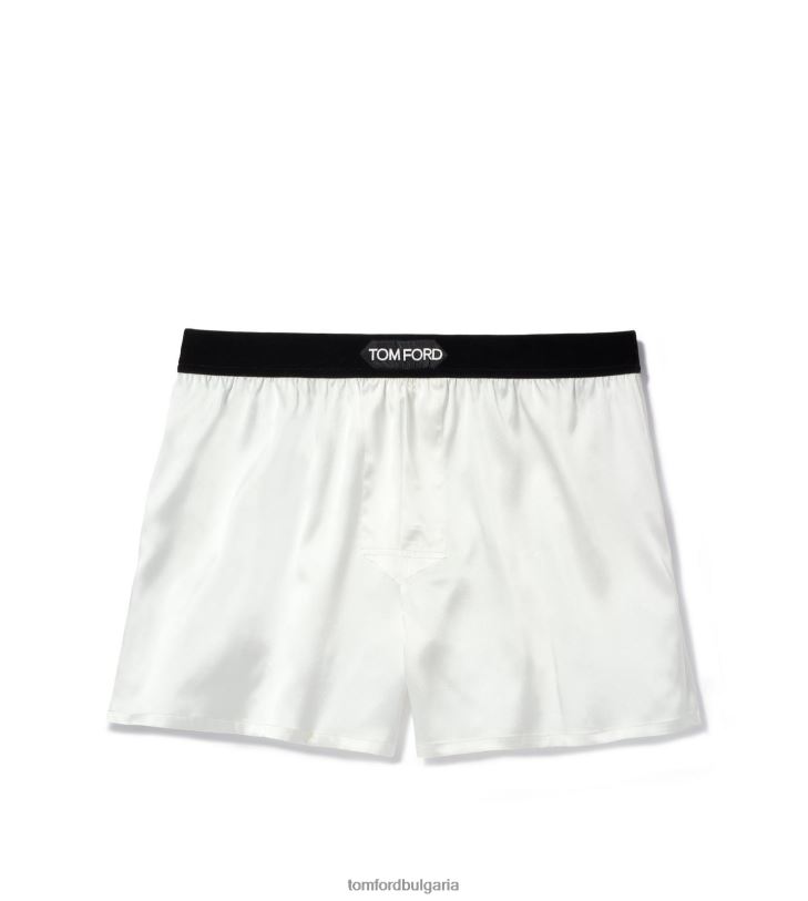 мъже облекло копринени боксерки бяло TOM FORD B880D452