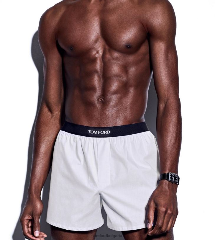 мъже облекло памучни боксерки светло сив TOM FORD B880D464