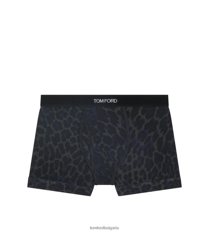 мъже облекло светлоотразителни памучни боксерки с леопард мастило TOM FORD B880D497