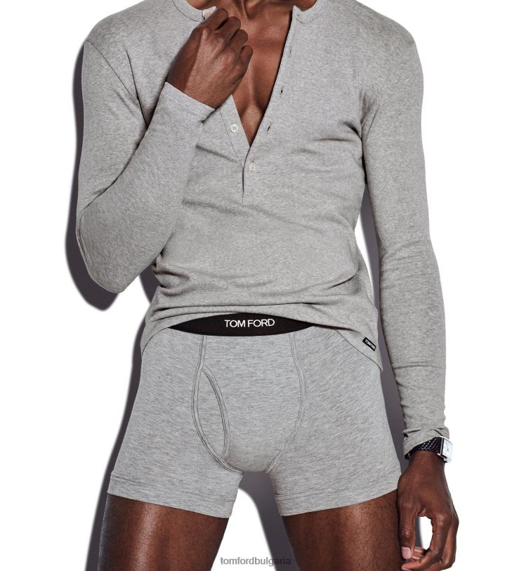 мъже облекло памучни модални боксерки сиво TOM FORD B880D501