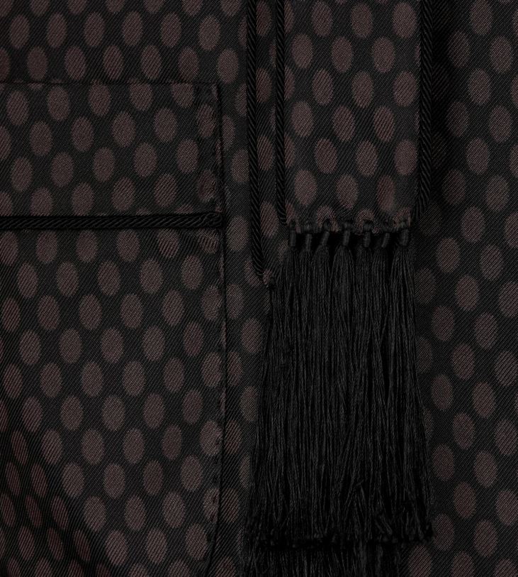 мъже облекло халат с яка с копринен шал какао + черно TOM FORD B880D580