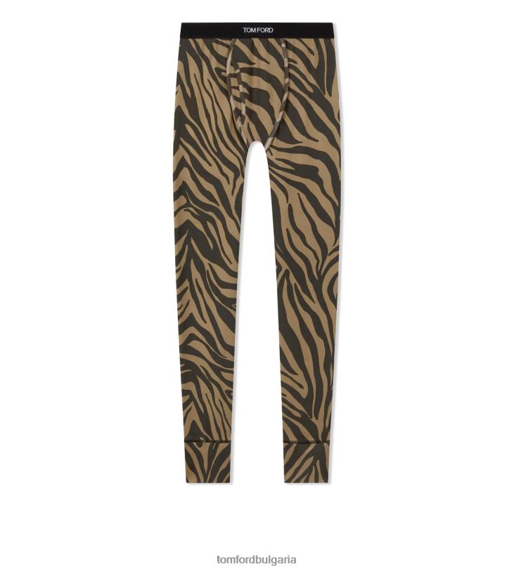 мъже облекло зебра памучни дълги панталони карамел TOM FORD B880D571