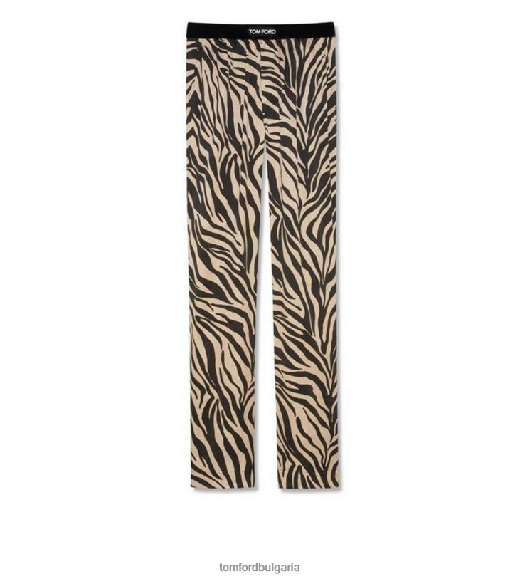 мъже облекло копринен пижамен панталон с щампа антично кафяво TOM FORD B880D573