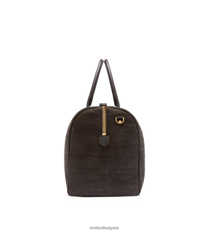 мъже аксесоар Щампован крокодил от набук с широко отваряне фанго TOM FORD B880D1037