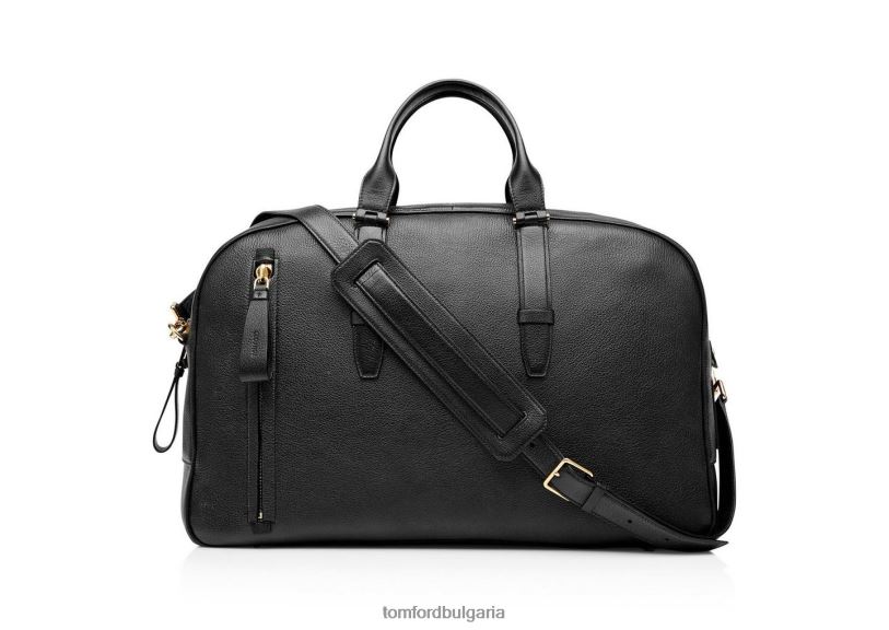 мъже аксесоар зърнеста кожена чанта за боулинг черен TOM FORD B880D1040