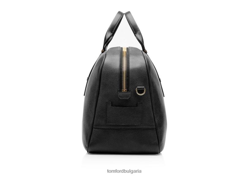 мъже аксесоар зърнеста кожена чанта за боулинг черен TOM FORD B880D1040
