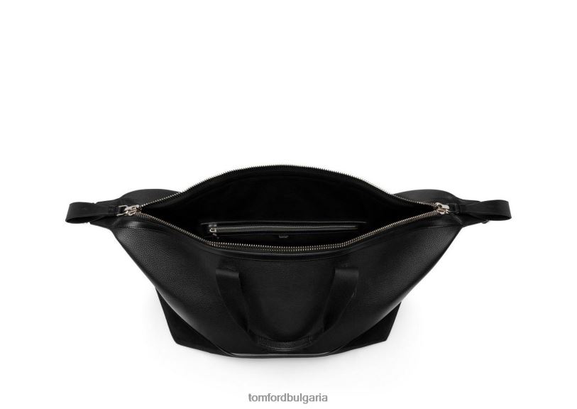 мъже аксесоар мека чанта от зърнеста кожа черен TOM FORD B880D1041