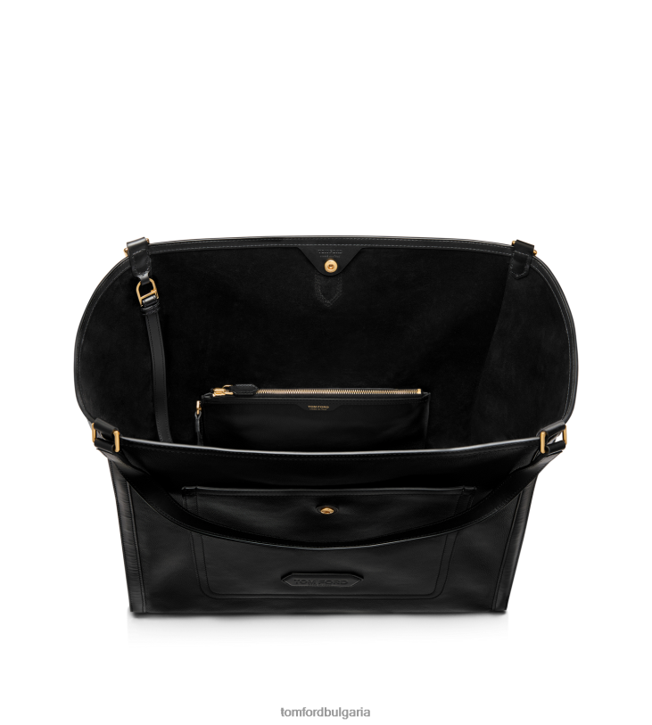 мъже аксесоар гигантска чантичка от гладка кожа черен TOM FORD B880D1044