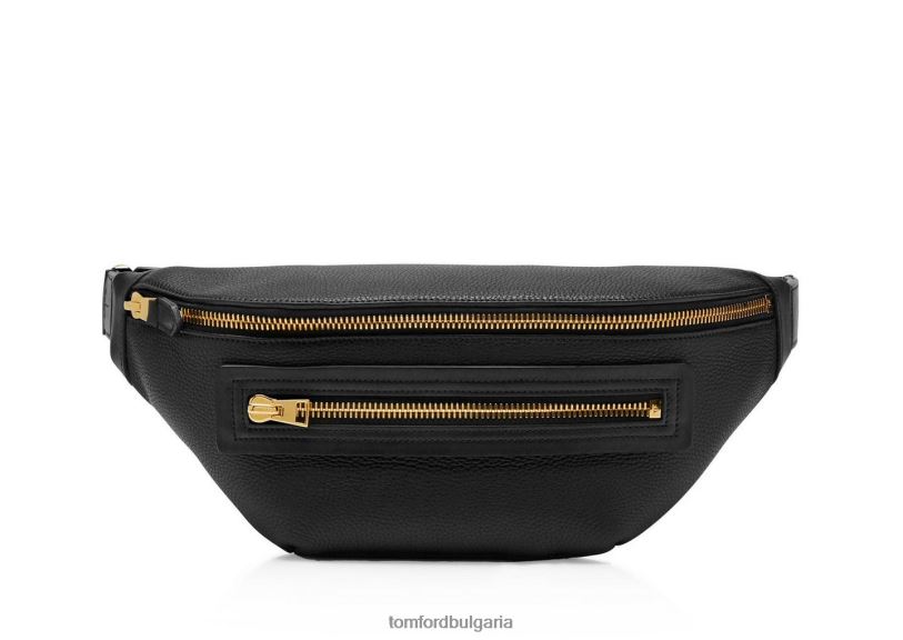 мъже аксесоар зърнеста кожена чанта за колан черен TOM FORD B880D1004