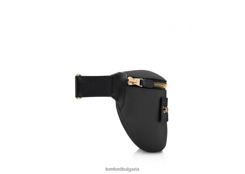 мъже аксесоар зърнеста кожена чанта за колан черен TOM FORD B880D1004