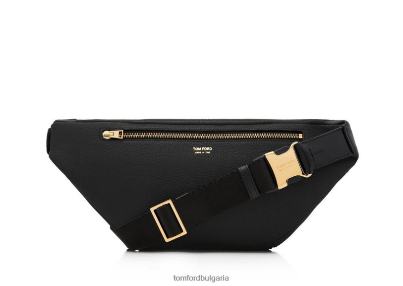 мъже аксесоар зърнеста кожена чанта за колан черен TOM FORD B880D1004