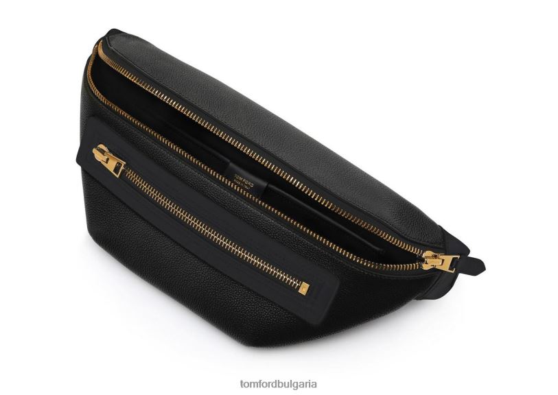 мъже аксесоар зърнеста кожена чанта за колан черен TOM FORD B880D1004