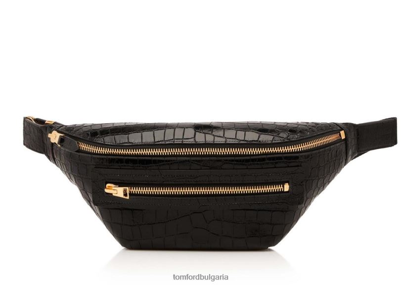 мъже аксесоар чанта за колан с принт на алигатор черен TOM FORD B880D1005