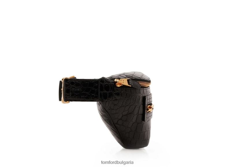 мъже аксесоар чанта за колан с принт на алигатор черен TOM FORD B880D1005