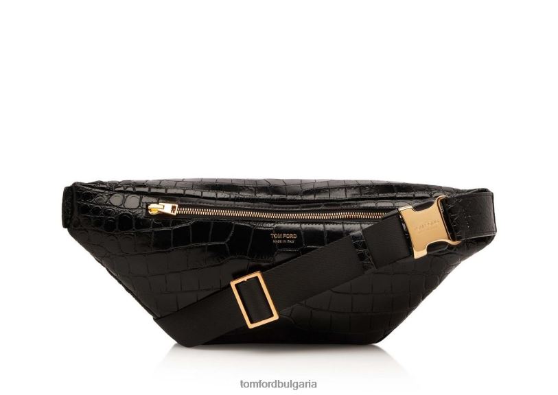 мъже аксесоар чанта за колан с принт на алигатор черен TOM FORD B880D1005