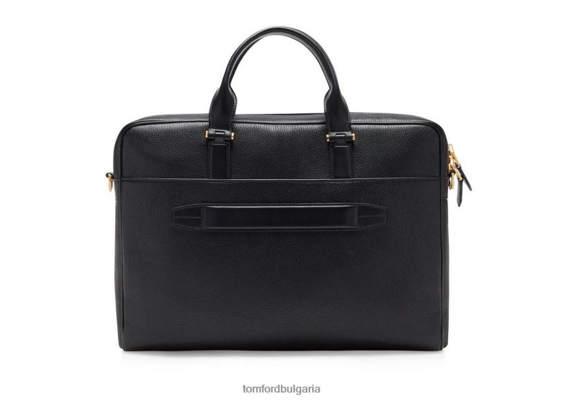 мъже аксесоар тънко куфарче от зърнеста кожа черен TOM FORD B880D1009