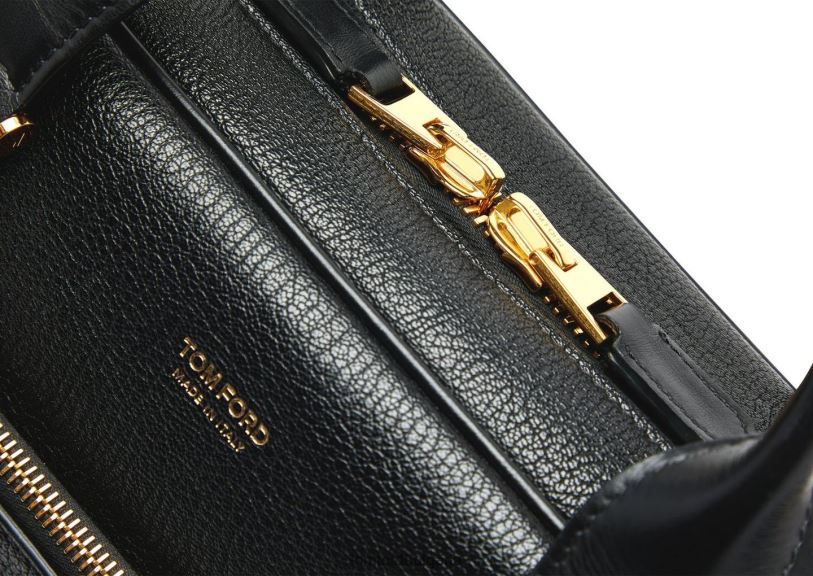 мъже аксесоар тънко куфарче от зърнеста кожа черен TOM FORD B880D1009