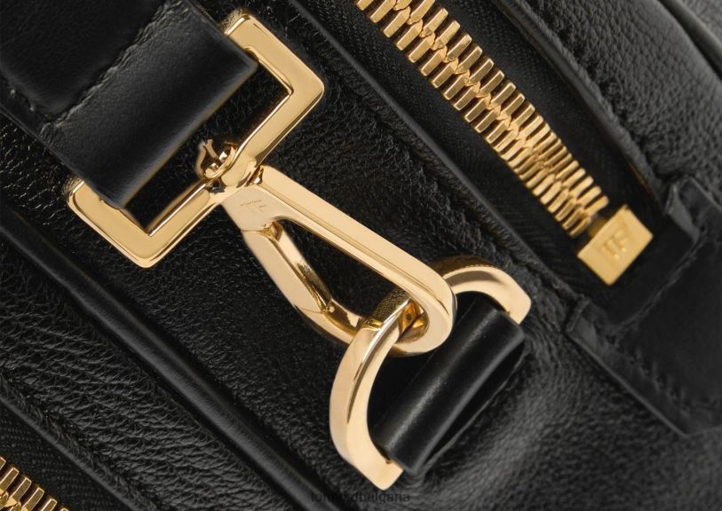 мъже аксесоар куфарче с двоен цип от зърнеста кожа черен TOM FORD B880D1013