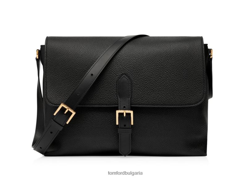 мъже аксесоар среден пратеник от зърнеста кожа черен TOM FORD B880D1020