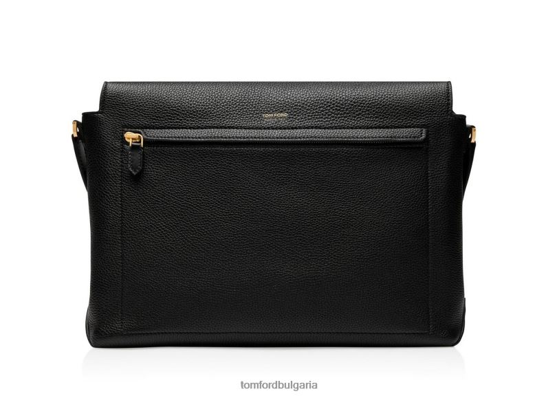 мъже аксесоар среден пратеник от зърнеста кожа черен TOM FORD B880D1020