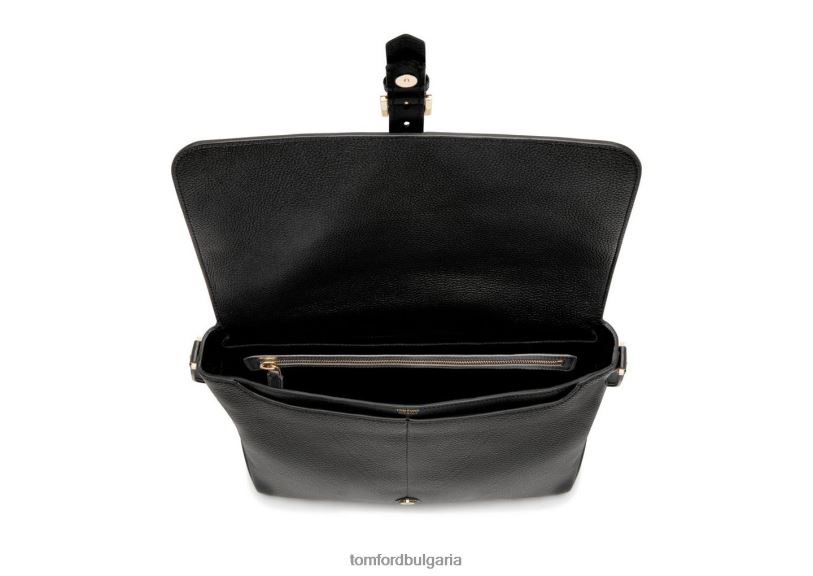 мъже аксесоар среден пратеник от зърнеста кожа черен TOM FORD B880D1020