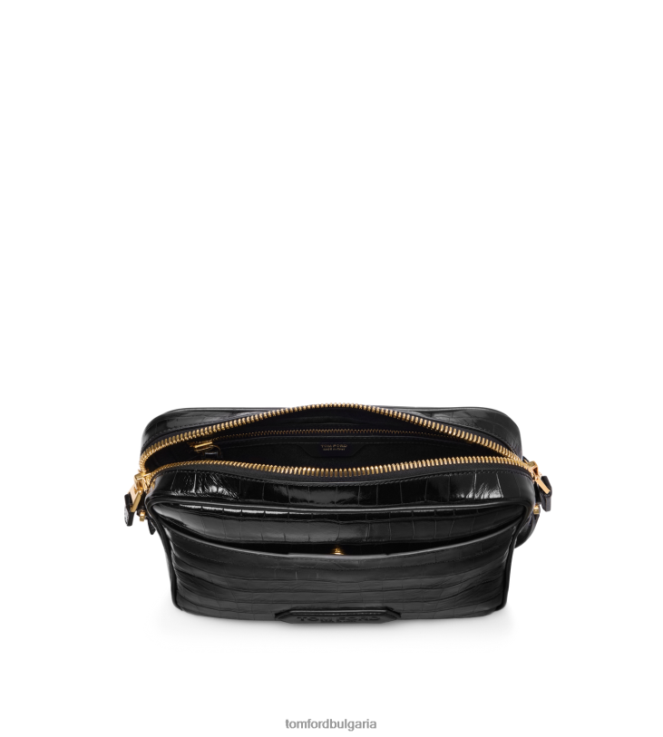 мъже аксесоар печатен крокодил малък пратеник черен TOM FORD B880D1024