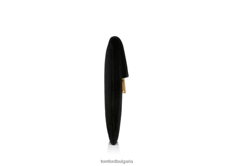 мъже аксесоар портфолио с щамповано крокодилно кадифе t pin черен TOM FORD B880D1030