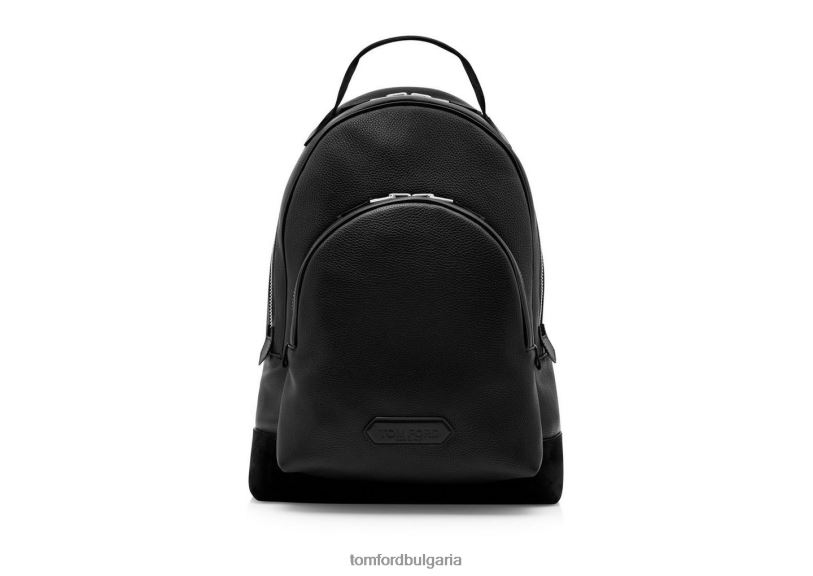 мъже аксесоар мека раница от зърнеста кожа черен TOM FORD B880D1002