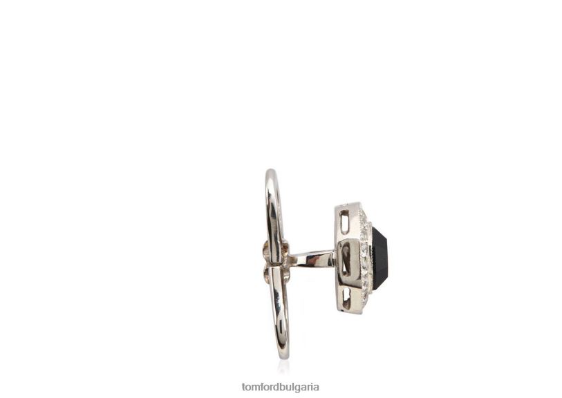 мъже аксесоар диамантени ониксови осмоъгълни шипове бяло злато + черно TOM FORD B880D977