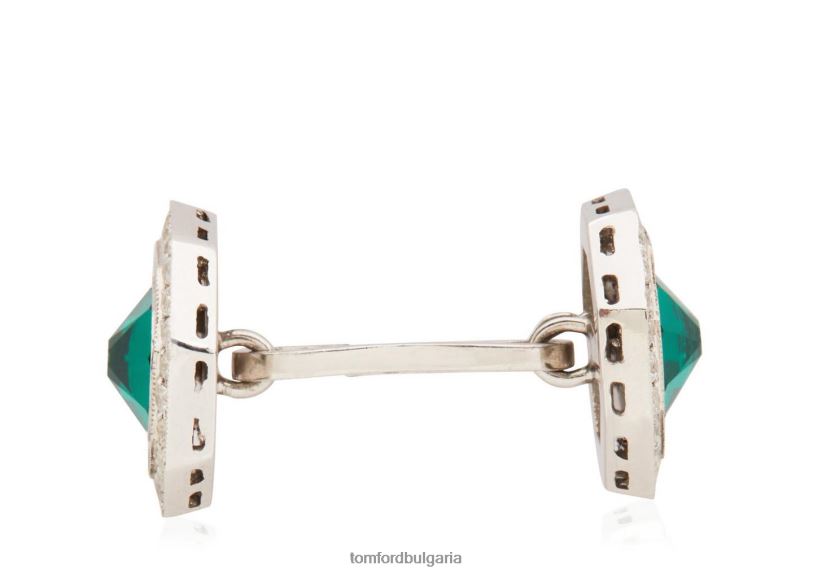 мъже аксесоар диамантени осмоъгълни копчета за ръкавели смарагд TOM FORD B880D983