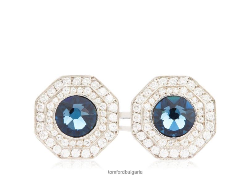 мъже аксесоар диамантени осмоъгълни копчета за ръкавели сапфир TOM FORD B880D984