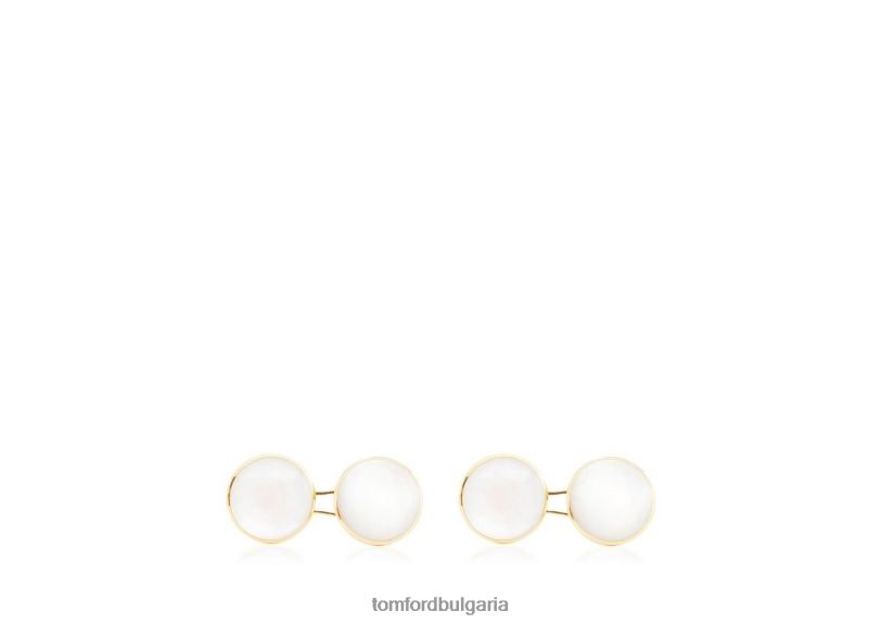 мъже аксесоар кръгли копчета за ръкавели със седеф злато/перла TOM FORD B880D987