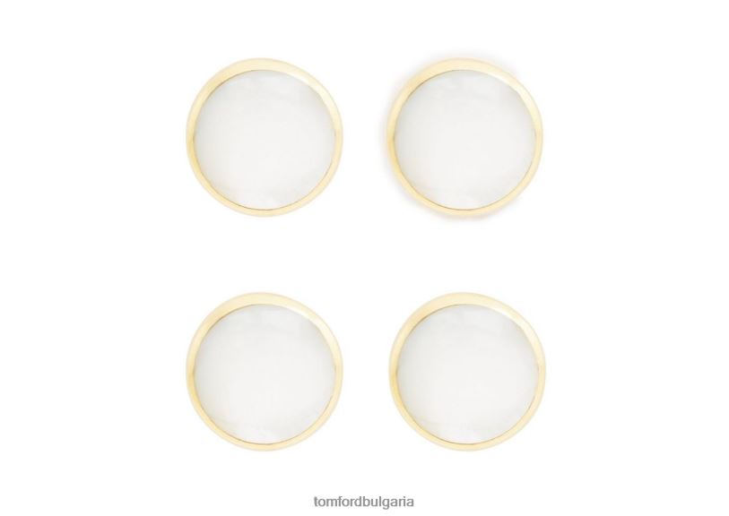 мъже аксесоар седефени кръгли копчета за риза злато/перла TOM FORD B880D991