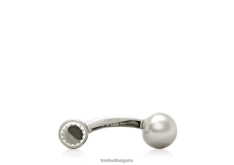 мъже аксесоар раирани t копчета за ръкавели бяло злато TOM FORD B880D989