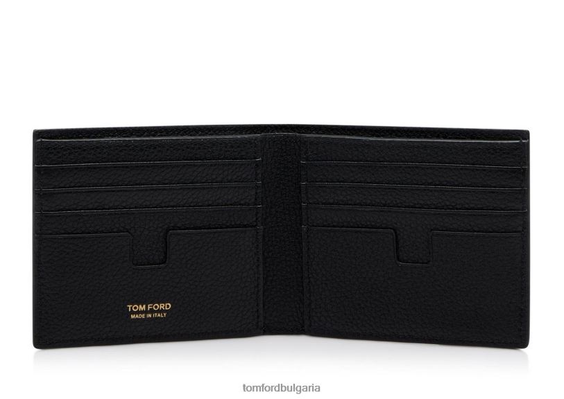 мъже аксесоар двоен портфейл от зърнеста кожа черен TOM FORD B880D790