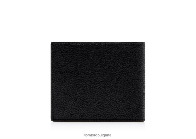 мъже аксесоар двоен портфейл от зърнеста кожа черен TOM FORD B880D790