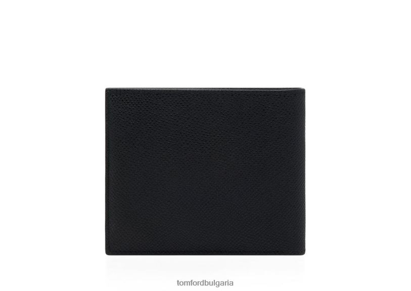 мъже аксесоар дребнозърнест кожен сгъваем портфейл черен TOM FORD B880D795