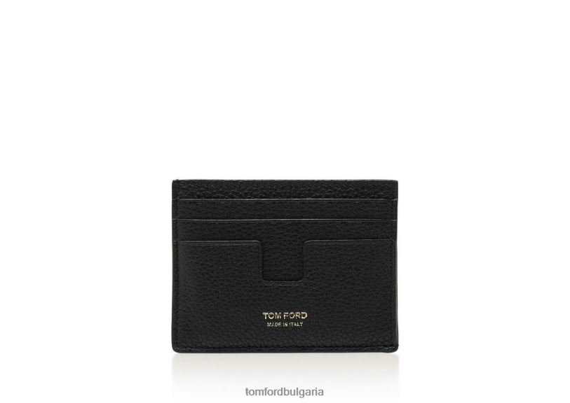 мъже аксесоар класически картодържател от зърнеста кожа черен TOM FORD B880D799
