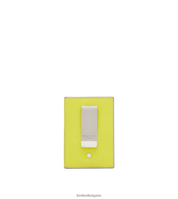 мъже аксесоар картодържател с щипка за пари от дребна зърнеста кожа вар TOM FORD B880D801