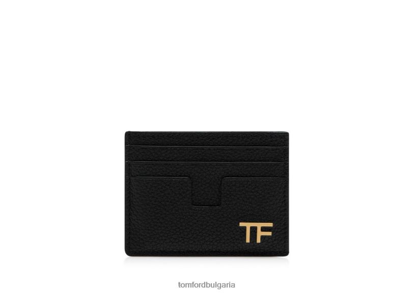 мъже аксесоар картодържател от зърнеста кожа черен TOM FORD B880D810