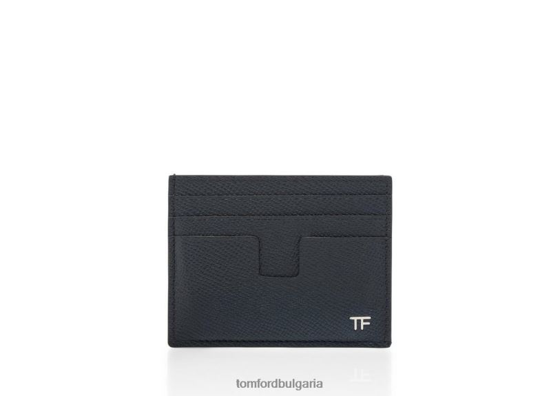 мъже аксесоар дребнозърнист кожен картодържател среднощно синьо TOM FORD B880D812