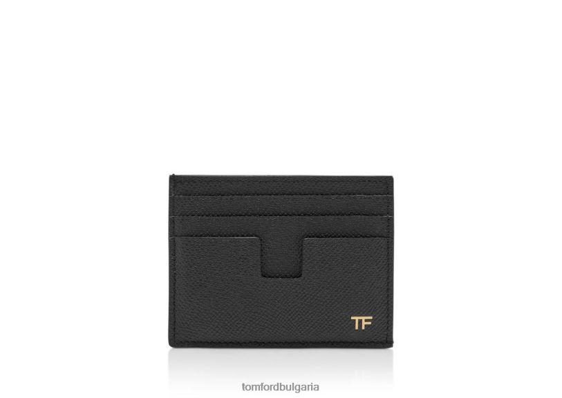 мъже аксесоар дребнозърнист кожен картодържател черен TOM FORD B880D817