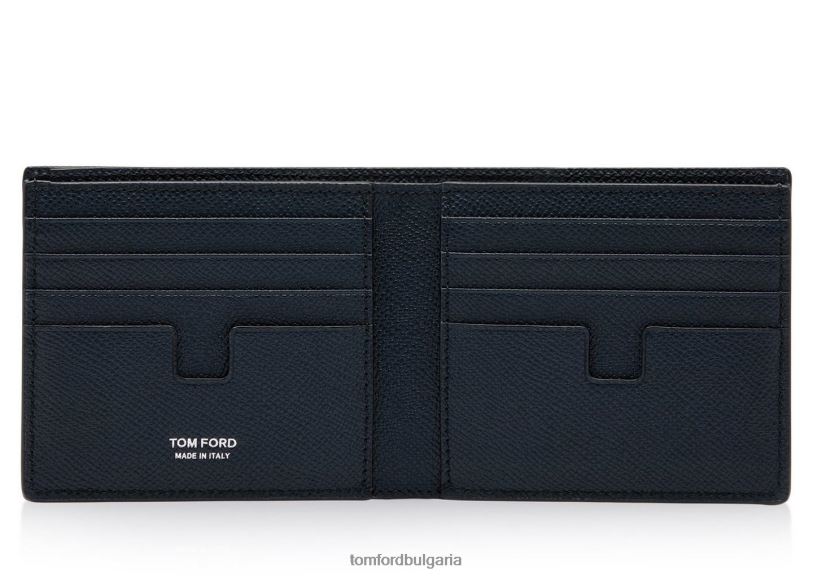 мъже аксесоар дребнозърнест кожен сгъваем портфейл среднощно синьо TOM FORD B880D818