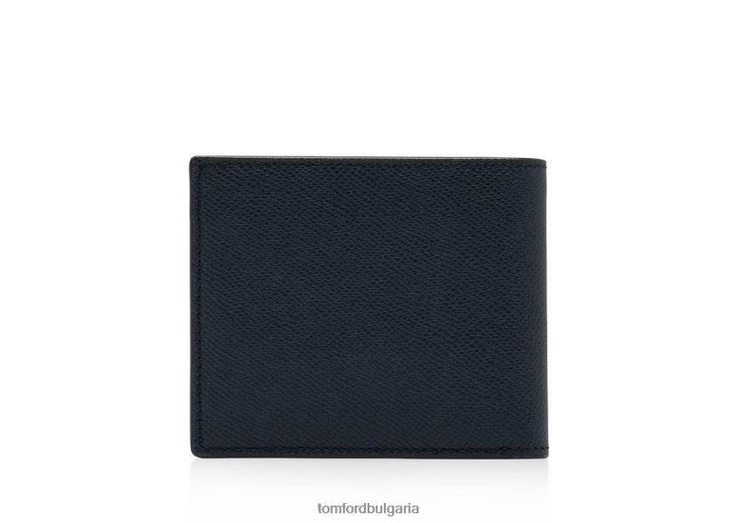 мъже аксесоар дребнозърнест кожен сгъваем портфейл среднощно синьо TOM FORD B880D818